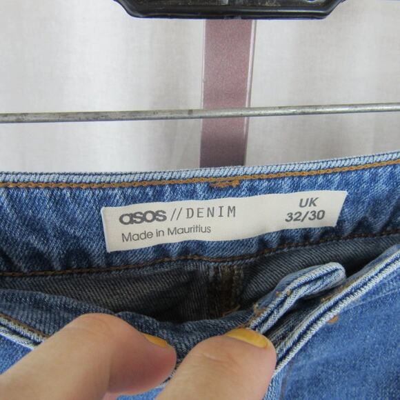 Asos US 10 Denim Ripped Mom Jeans Distressed Frayed Straight Skinny Baggy - Picture 5 of 7